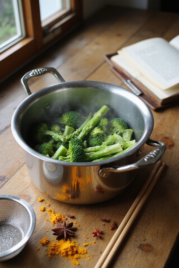 blanch vegetables in boiling water