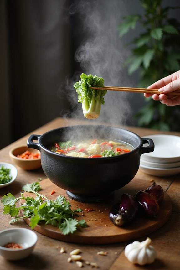 choosing chopsticks for hot pot