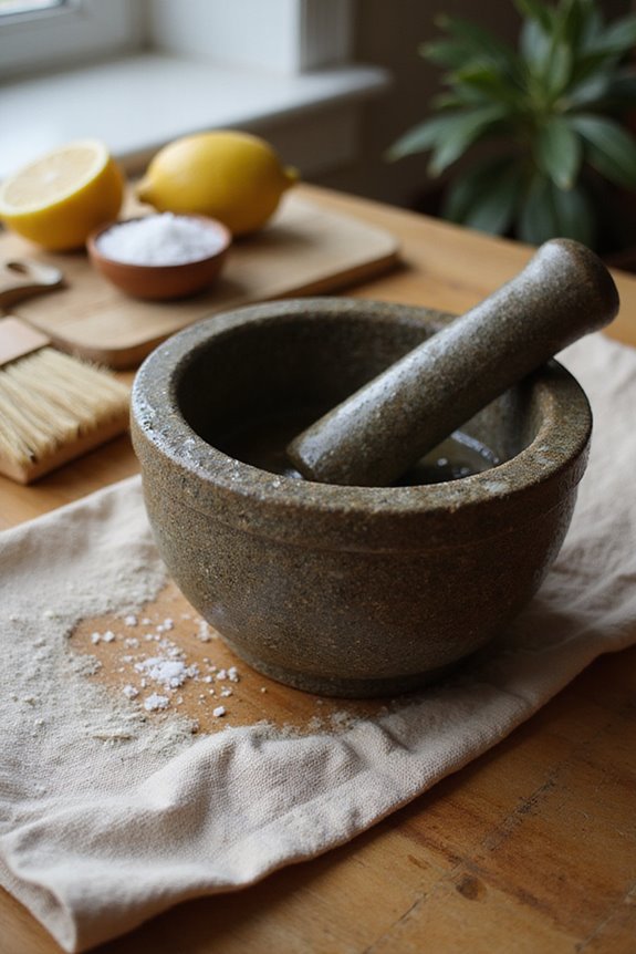keep ceramic mortars clean