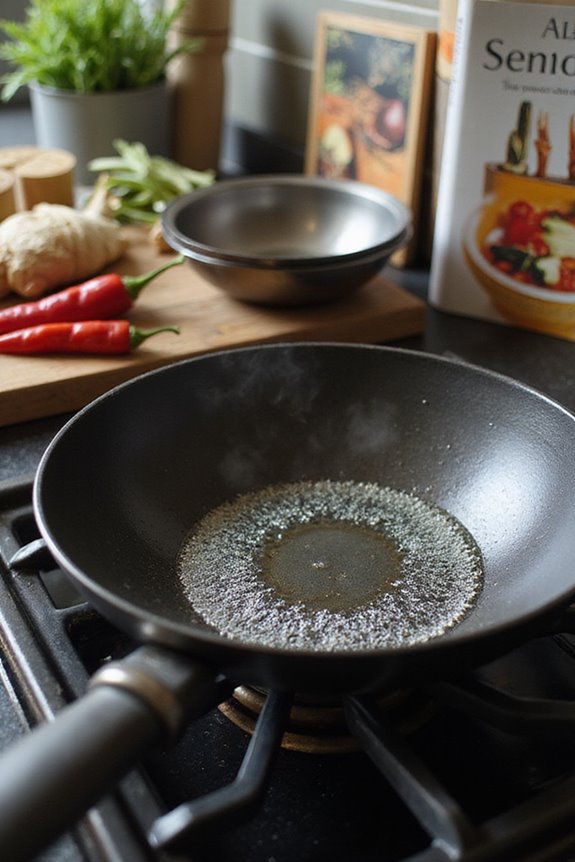 oil preparation for wok