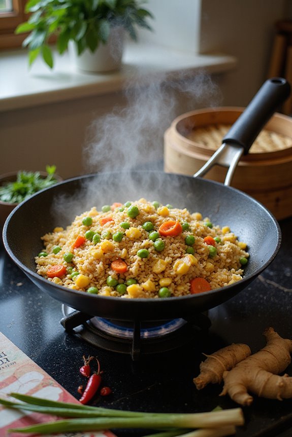 vegetable filled fried rice